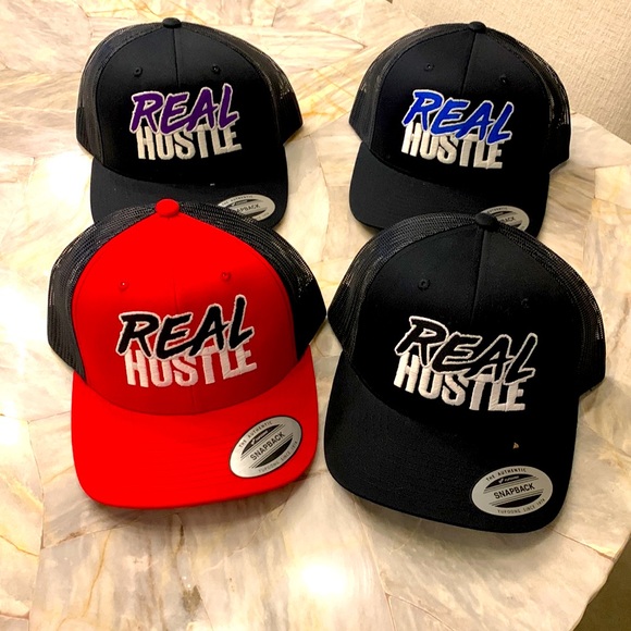 Yupoong Other - Bundle of 4 Men’s Real Hustle Adjustable SnapBack Hats NWT